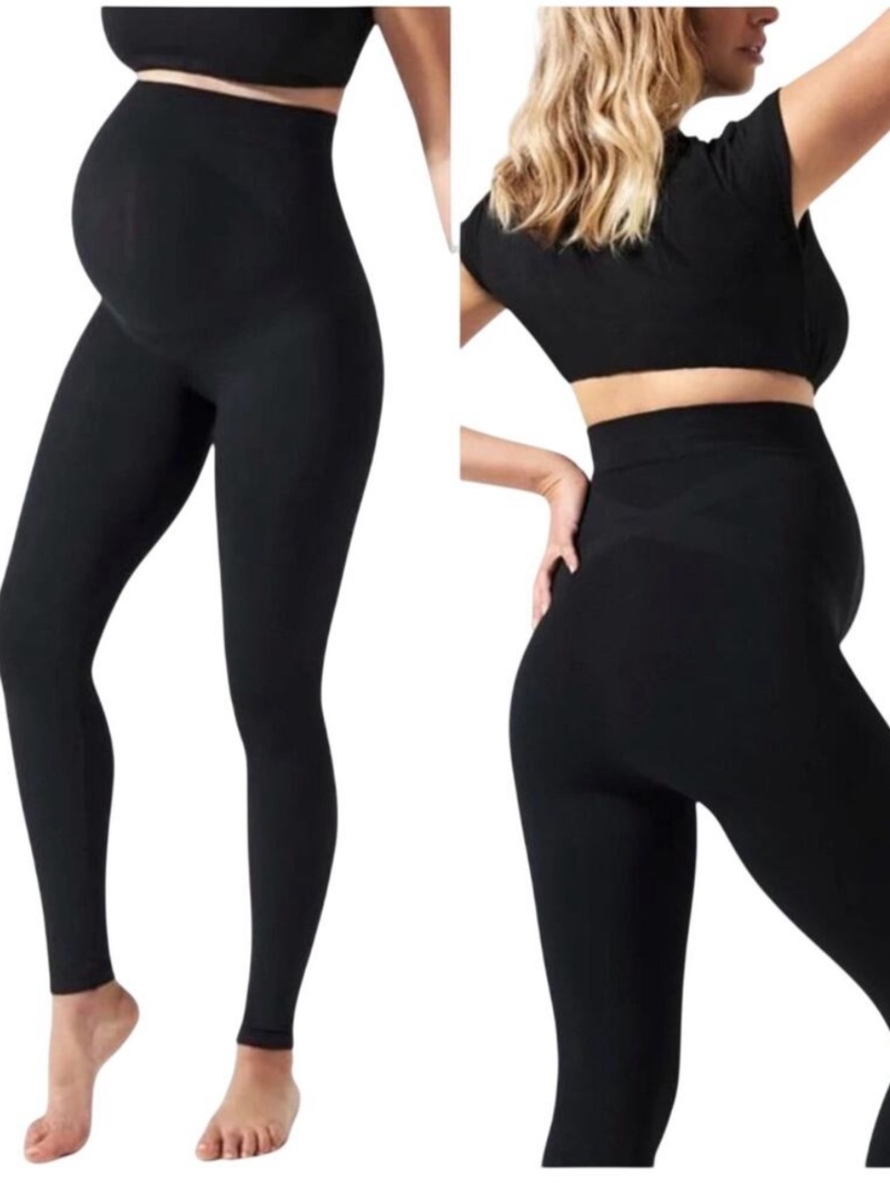 BLANQI Black Maternity Leggings - High Waist Support